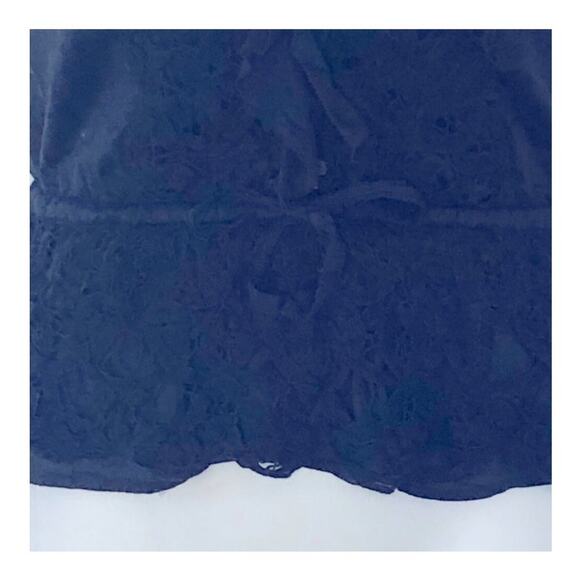 Abercrombie & Fitch Blue Tie Waist Button Up Ruffle Crochet Tank Jr Size Large - Picture 10 of 16